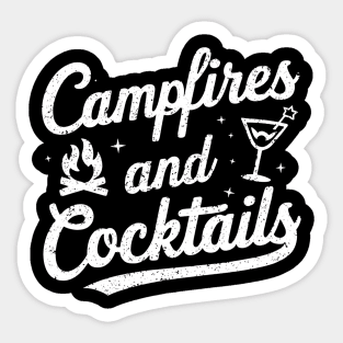 Campfire And Cocktails Hiking and Camping Drinking Sticker